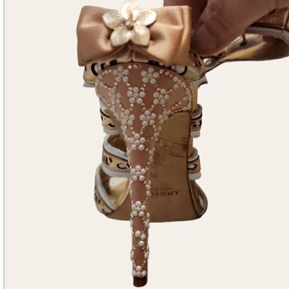 ANGELEI Cut-Out Lace Up Leather Heels - Picture 4 of 7